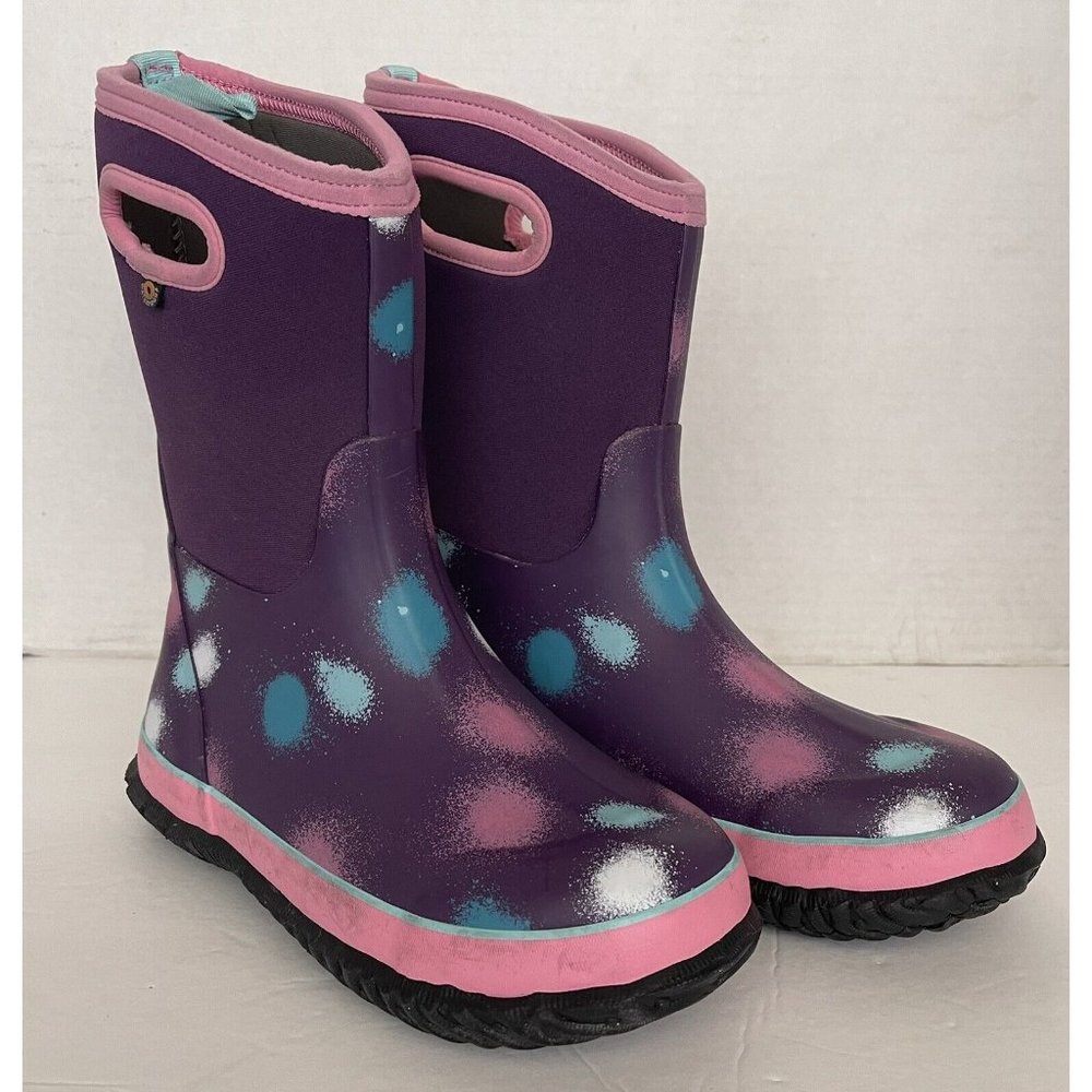 BOGS Boots Girls Size 6 Classic Fun Winter Rain -30 degrees Pull On